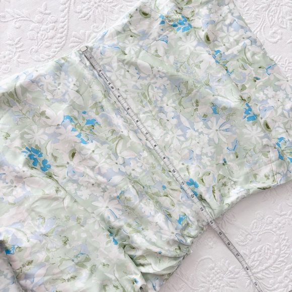 Lulu's Pale Green & Light Blue Floral Slip Midi Dress - Picture 7 of 8